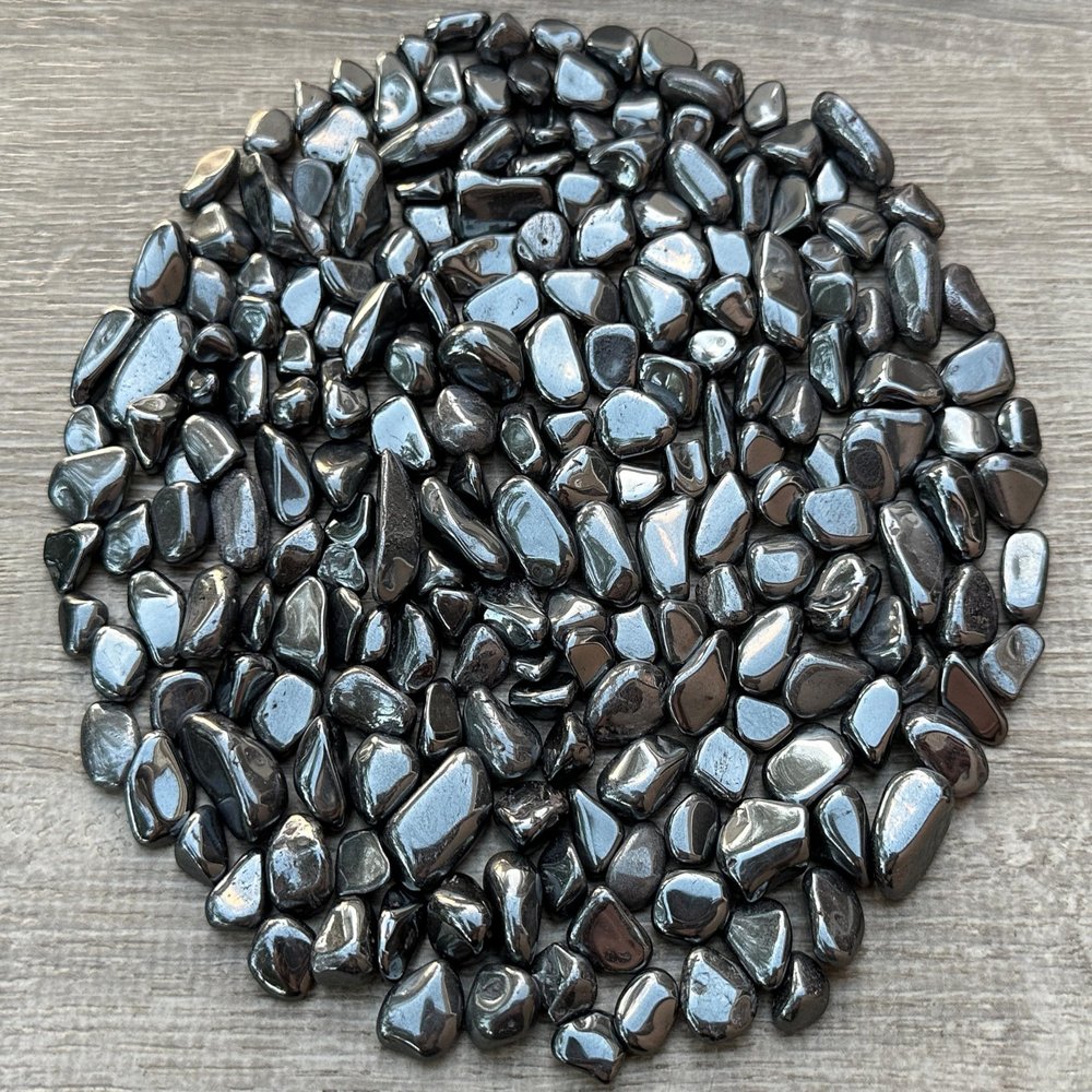 Hematite-Large Chips Natural Mini Hematite-Large Stones, Crushed Undrilled Hematite-Large, Semi-Tumbled Genuine Hematite-Large (1 lb Bulk)