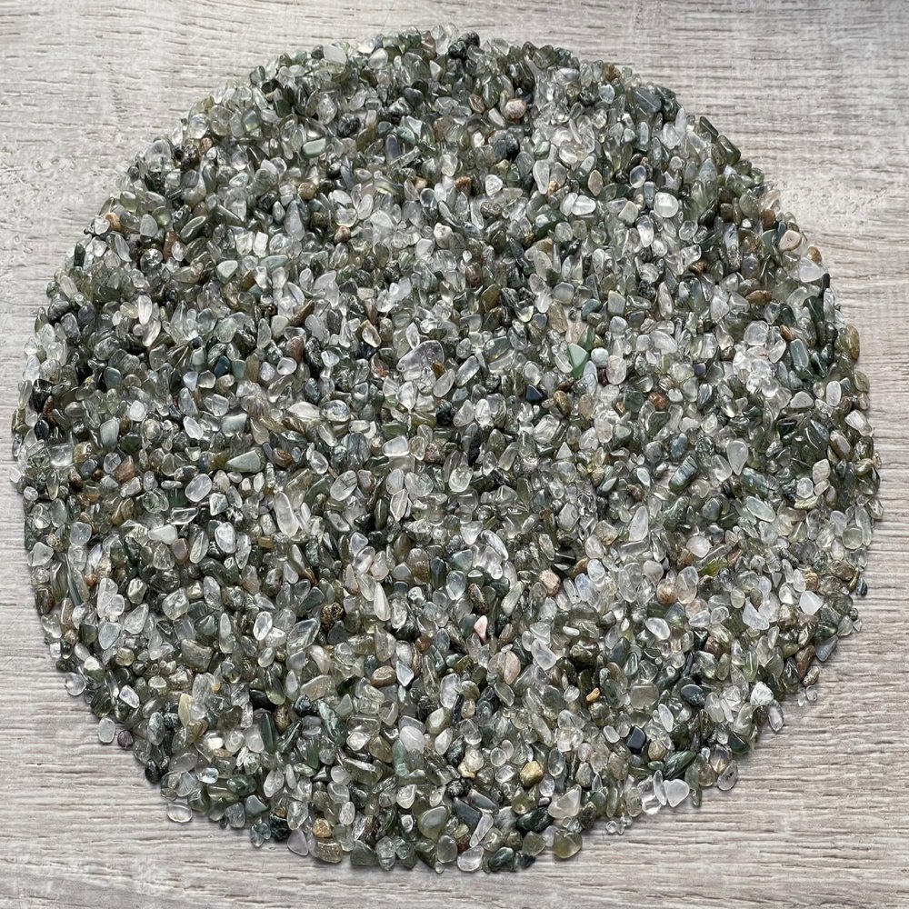 Green Prehnite-Large Chips Natural Mini Green Prehnite-Large Stones, Crushed Undrilled Green Prehnite-Large, Semi-Tumbled Genuine Green Prehnite-Large (3 lbs Bulk)
