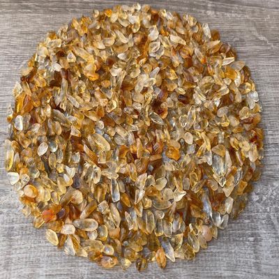 Citrine Chips Mini Citrine Dark Color Stones, Crushed Undrilled Citrine, Semi-Tumbled Genuine Citrine (1 lb Bulk)