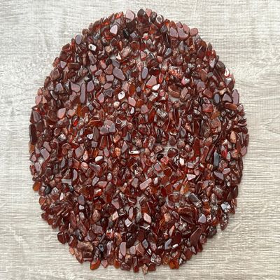 Orange Garnet Chips Natural Mini Orange Garnet Stones, Crushed Undrilled Orange Garnet, Semi-Tumbled Genuine Orange Garnet (10 lbs Bulk)