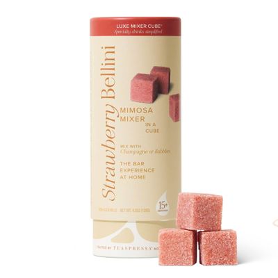 Teaspressa Luxe Mixer Cube - Strawberry Mimosa - Craft Champagne Cocktail Mixer for Strawberry Mimosa's - Just Mix with Champagne, Bubbly, or Make a Mocktail - Kosher - Makes 30 Cocktails - Hosting Made Easy - Great Gift Idea