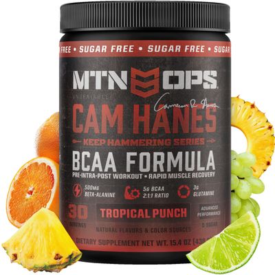 MTN OPS BCAA Powder for Muscle Recovery, Tropical Punch