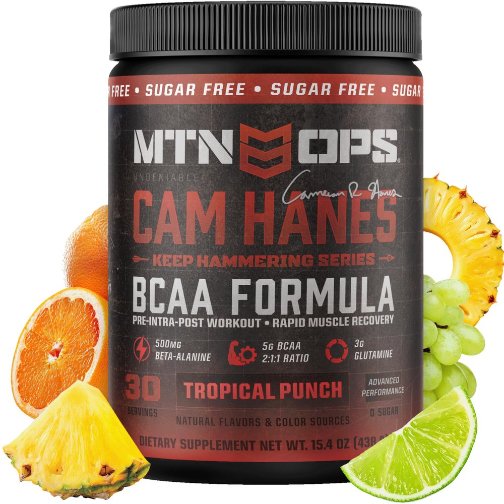 MTN OPS BCAA Powder for Muscle Recovery, Tropical Punch