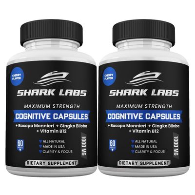 Shark Labs (2 Pack) Cognitive Capsules, 2 Month Supply, Made in USA, All Natural