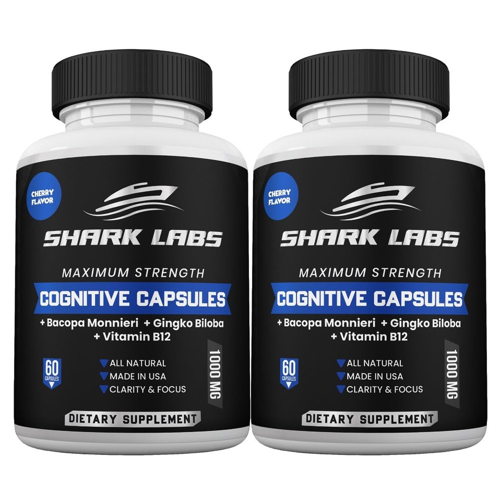 Shark Labs (2 Pack) Cognitive Capsules, 2 Month Supply, Made in USA, All Natural
