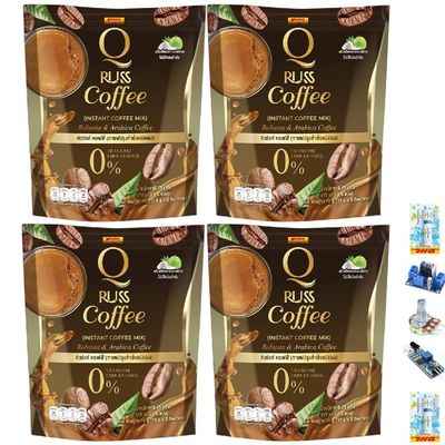 5 Sachets/Pack (75 Grams) Q Russ Coffee Premium Delicious Rich Well-Rounded Intense Much Mellow Fruit Snack (of 4) By Thaigiftshop [Get Free Tomato Facial Mask]