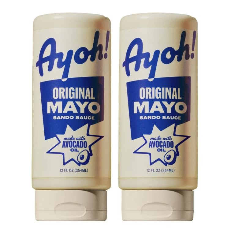 Ayoh Foods Sando Sauce Original Mayo | Creamy Sandwich Sauce Now Made w/ Avocado Oil | Seed oil, Gluten-free, Non-GMO | Bold sauce for sandwiches, wraps & dips | Chef-crafted by Molly Baz | 12 oz - 2 bottles