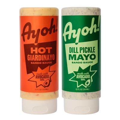 Ayoh! Starter Pack | Mayo with Avocado Oil | 12 oz (Pack of 2) | Seed Oil Free, Gluten Free, Non-GMO, Keto Friendly | Ultimate Mayo for Sandwiches, Burgers, Bowls, Fries, Dips & Dressings | Craveable Flavors by Molly Baz