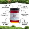 Julbernardia Blossom Organic Raw Honey in Glass Jar, Raw Organic Honey Extracted from Wild Honeycombs in Zambia Woodlands, Unpasteurized Miel de Abeja Organica, 12.35oz view 2