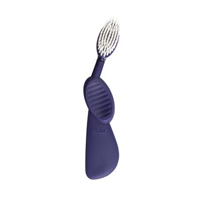 RADIUS Flex Brush with Soft Bristles Toothbrush BPA Free & ADA Accepted Designed to Improve Gum Health & Reduce Issues - Right Hand - Black/Purple - Pack of 1