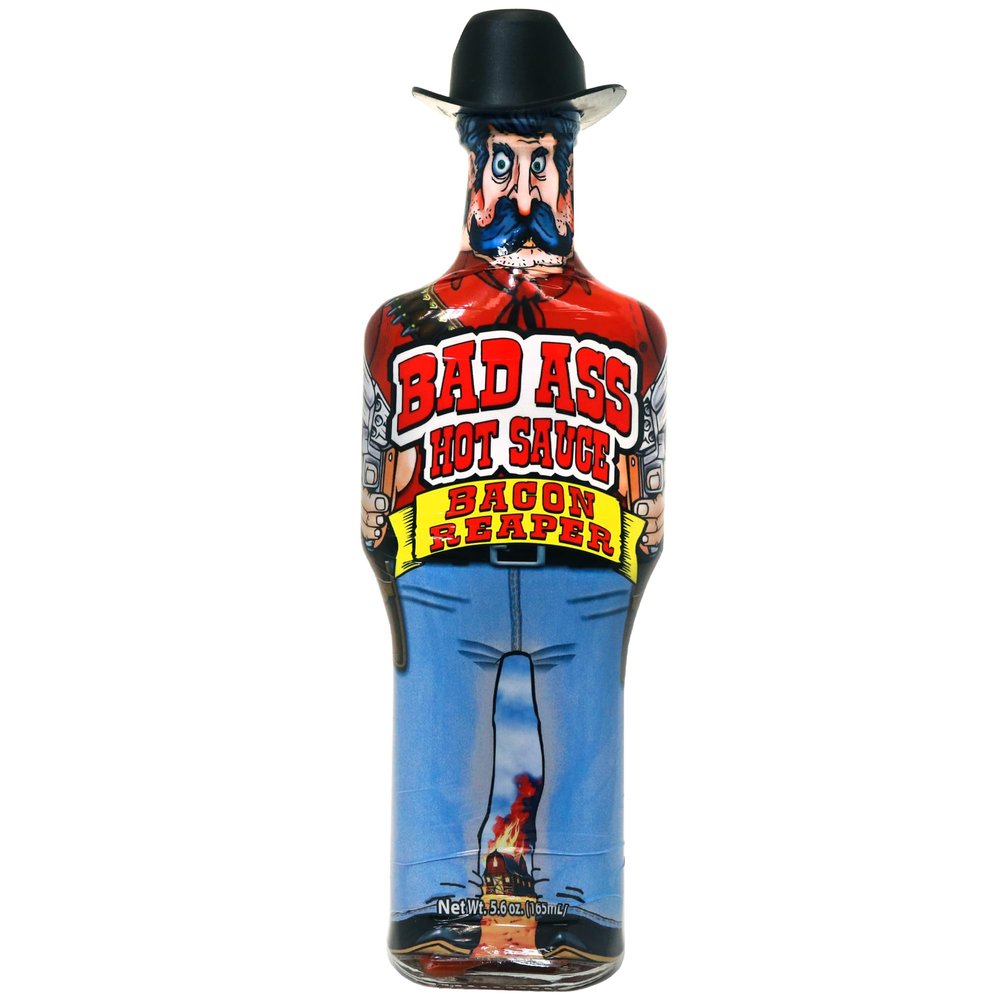 BAD ASS Premium Hot Sauce Try if you dare! Perfect Gourmet Gift for the Hot Sauce Fan (Bacon Reaper)