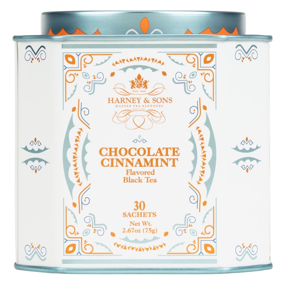 Harney & Sons Chocolate Cinnamint Black Tea, 30 Sachets in Tin