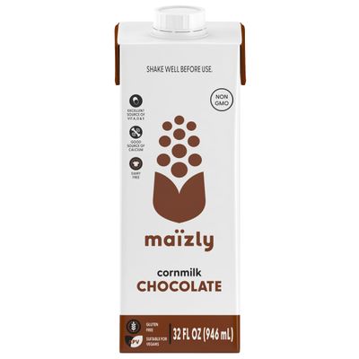 Maizly Chocolate Corn Milk, Non-GMO, Plant-Based & Non-Dairy Chocolate Flavored Drink, Gluten & Dairy-Free Alternative to Whole Milk, Kosher Drink for Kids & Adults, 946 ml