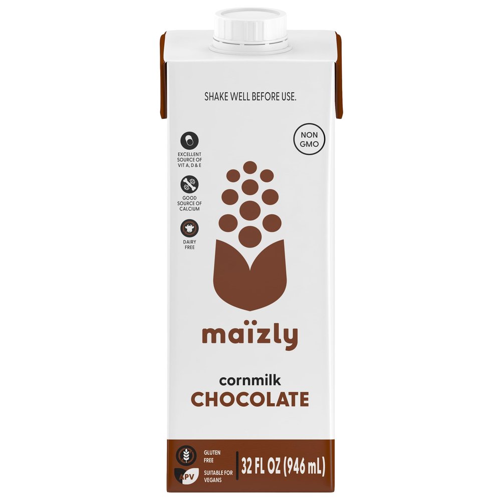 Maizly Chocolate Corn Milk, Non-GMO, Plant-Based & Non-Dairy Chocolate Flavored Drink, Gluten & Dairy-Free Alternative to Whole Milk, Kosher Drink for Kids & Adults, 946 ml