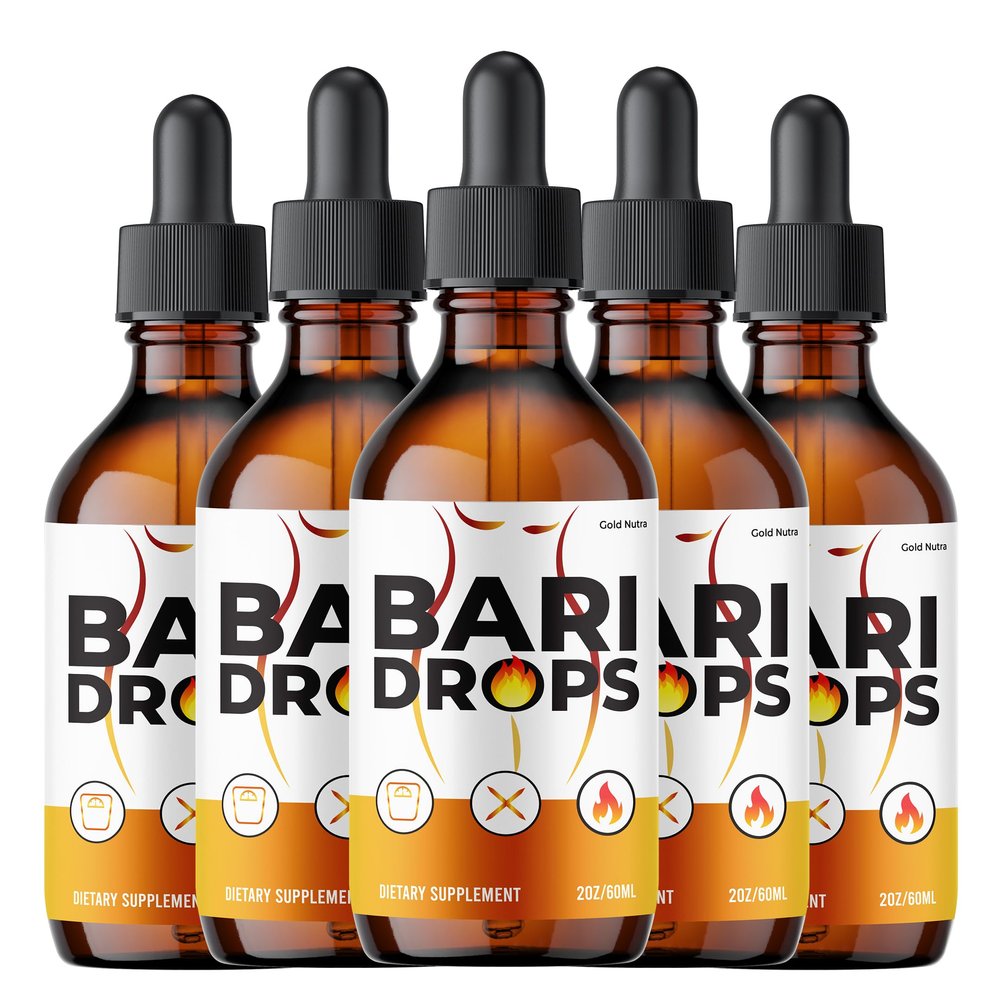 Gold Nutra (5 Pack) Bari Drops, All Natural Maximum Strength Formula, Bari Drops Liquid Supplement, Official Vitamin Extract