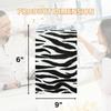 Novel Box 100 Pack Zebra Print Flat Merchandise Bags 6x9 Inches - Stylish Bag for Birthday Gifts - Bulk Paper Storage Bags for Goody, Shopping, Wedding Anniversary & Special Occasions view 2