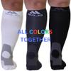 (3 Pairs) Mojo Compression Socks for Women and Men 20-30mmHg - Opaque Graduated Compression Stockings for Varicose Veins Circulation, Edema, Embolism, DVT - White-Black-Gray, Large - A601 view 3