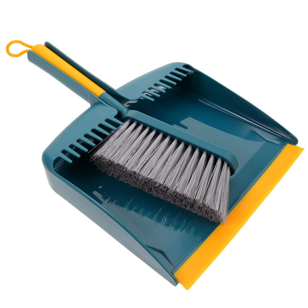 OHPHCALL Small Broom and Dustpan Set Durable Handheld Cleaning Tools for Kitchen and Home Deep Concave Dustpan Design for Easy Compact Storage Space-Saving
