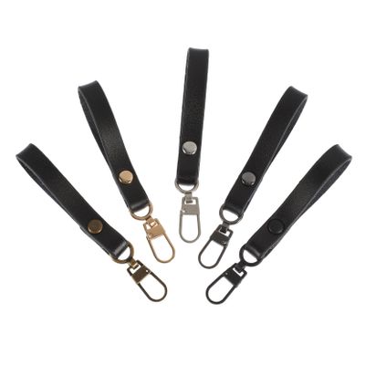 HOODANCOS 5pcs Zipper Pull Replacement Kit for Jackets Luggage Coats Black Leather