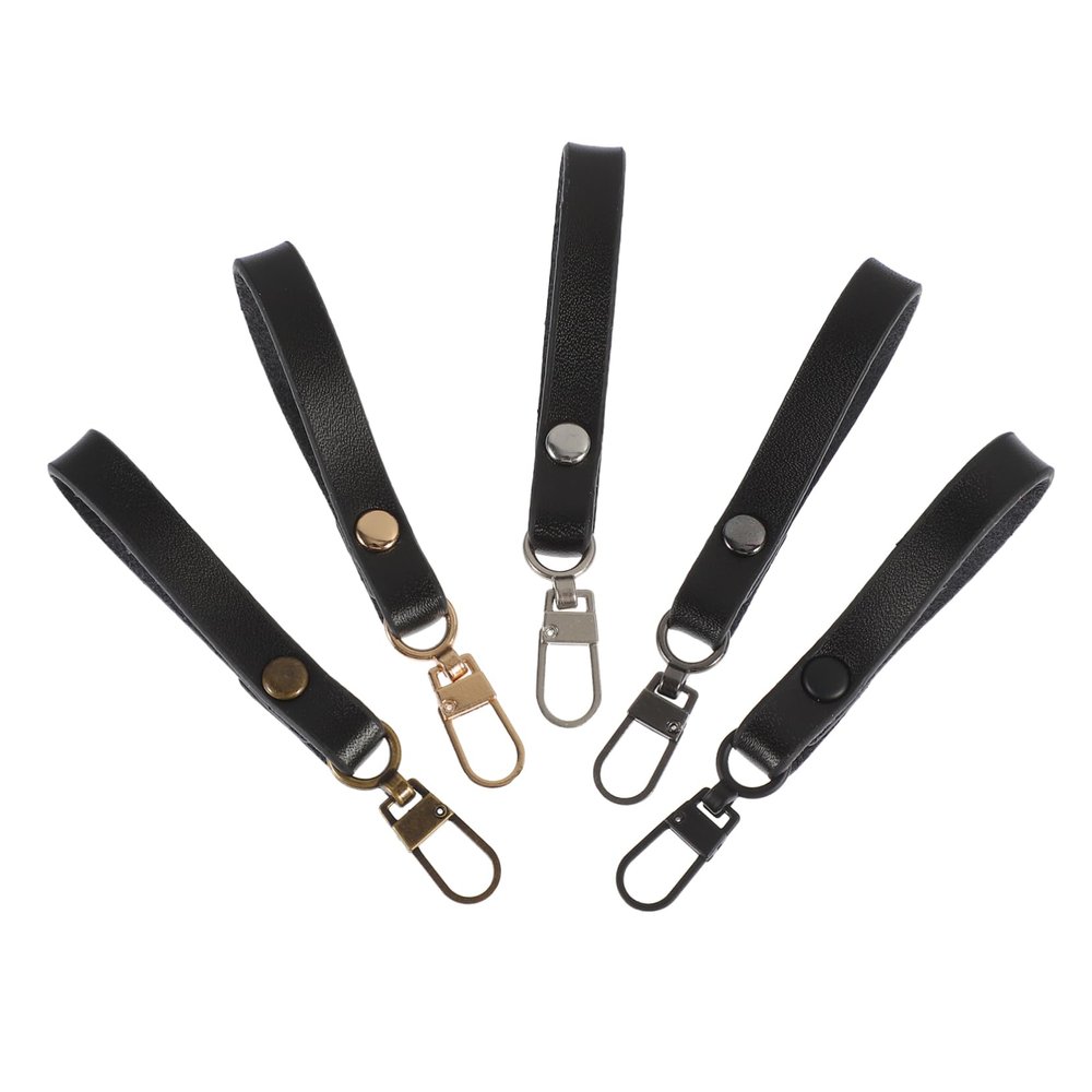 HOODANCOS 5pcs Zipper Pull Replacement Kit for Jackets Luggage Coats Black Leather