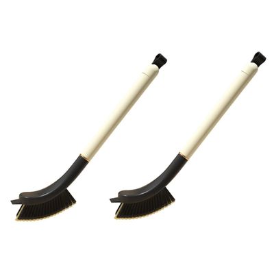 NineLife Basics 2pcs Crevice Cleaning Brush Long Handle Gap Cleaner for Bathroom Kitchen Home Use Ergonomic Design for Deep Cleaning Dust Stubborn Stains Tight Spaces