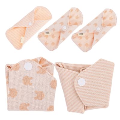 5pcs Menstrual Pads Reusable Sanitary Napkins Organic Cotton Washable Breathable Super Absorbent for Women Style