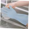 STOBAZA 3pairs Rubber Dishwashing Gloves for Women Reusable Kitchen Cleaning Gloves Blue for Dishwashing Food Prep and Household Chores view 4