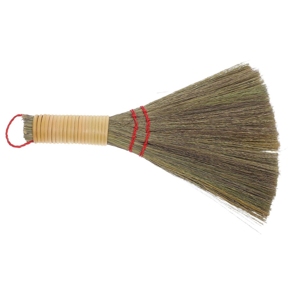 ORFOFE Grass Broom Small Dusting Wand Corn Straw Desk Sweep Handheld Mini Broom for Cleaning Short Handle Home Office Cleaning Tool