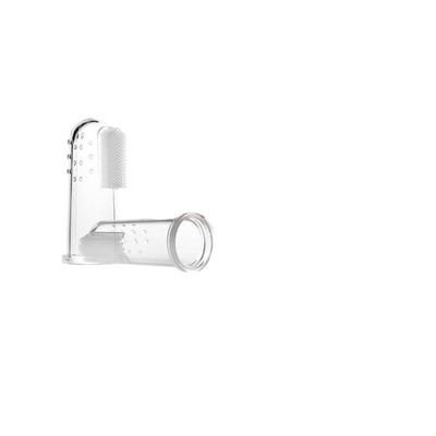 GOOHOCHY 2pcs Finger Toothbrush and Oral Massager Set for Gentle Teething Relief Transparent Boy Girl Teeth Cleaning Aid for Newborns and Toddlers
