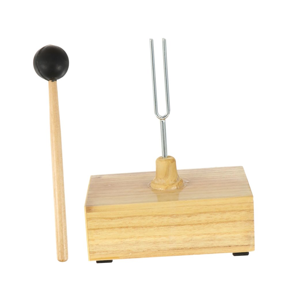 BESTonZON Wooden Resonance Tuning Fork Hammer Physics Prop for Tuning Forks and Mallet