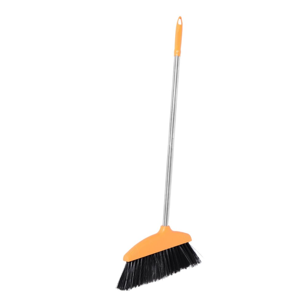 Alipis Heavy Duty Soft Bristle Broom and Dustpan Wide Angle Floor Sweeping Broom Long Handle Stainless Steel for Home Kitchens Garages Shops