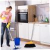 Alipis Heavy Duty Soft Bristle Broom and Dustpan Wide Angle Floor Sweeping Broom Long Handle Stainless Steel for Home Kitchens Garages Shops view 4