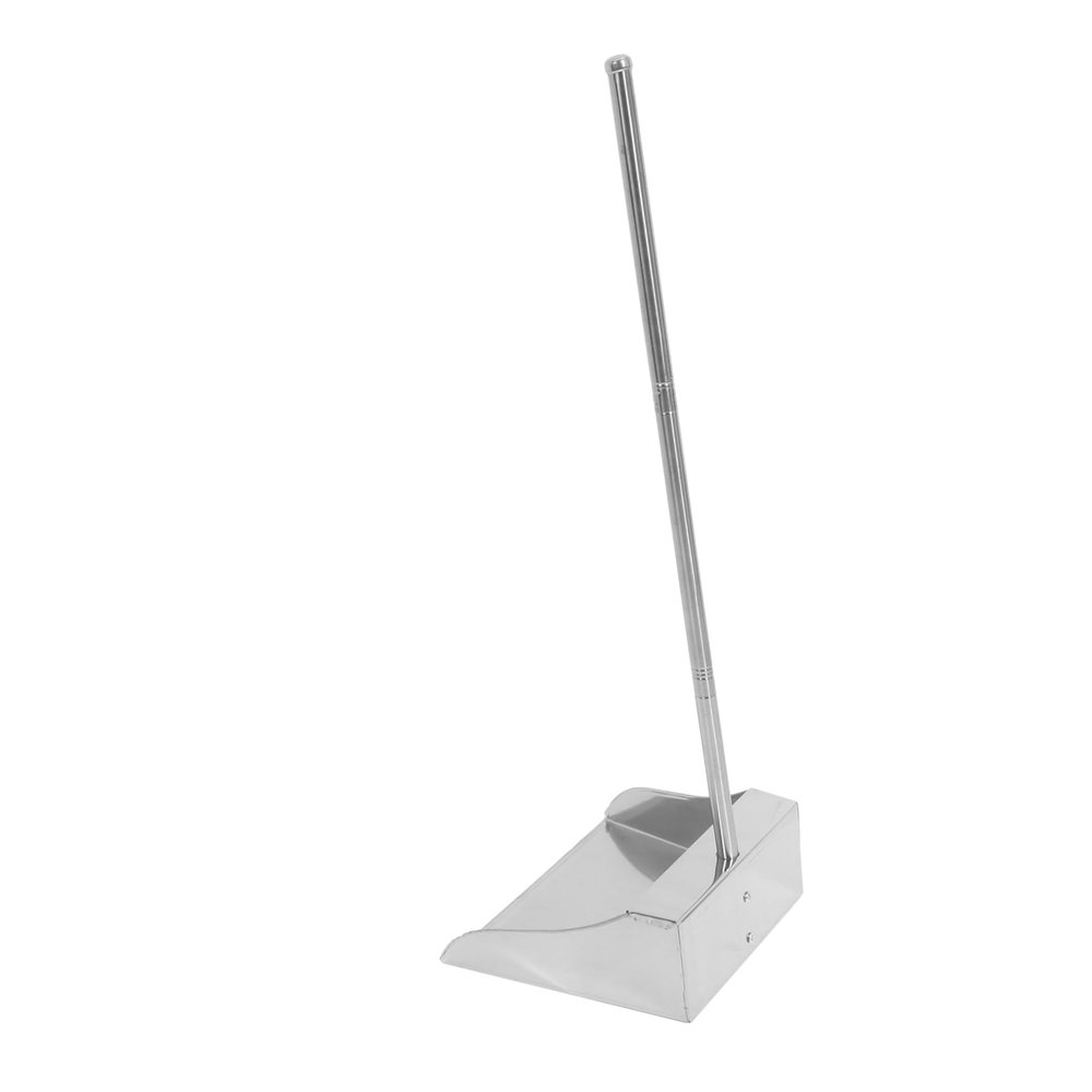 FOYTOKI Garbage Can Dustpan Long Handle Standing Stainless Steel Broom and Dustpan
