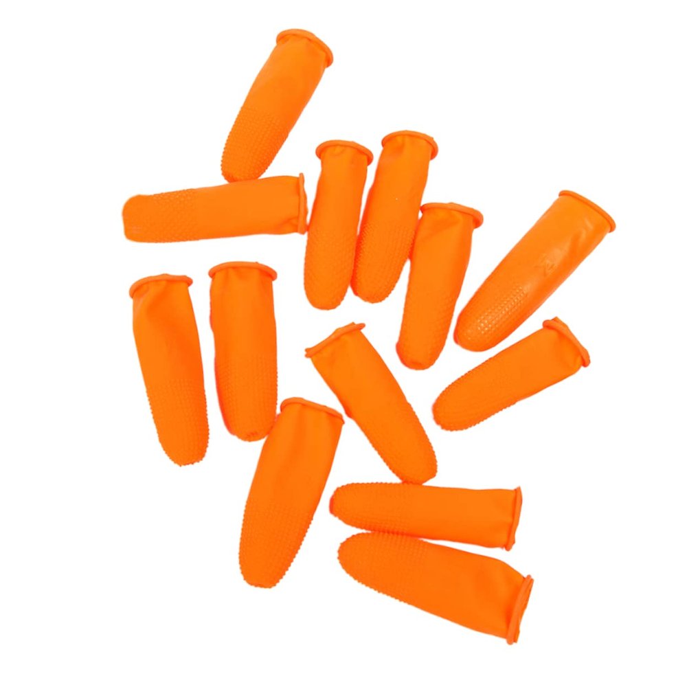 1set Disposable Latex Finger Covers Thick Skid Protective Fingertip Sleeves s for Manicures and Electronics Use
