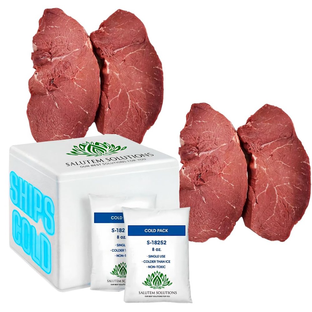 Salutem Vita - Boneless Beef Petite Top Sirloin Butt Steak, 3.2 lbs (actual weight may vary within 5%) - Pack of 2