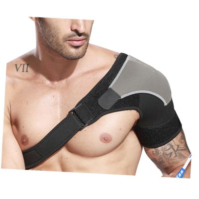 HAPINARY Shoulder Brace Compression Shoulder Sleeve for Rotator Cuff Relief Outdoor (grey Left)