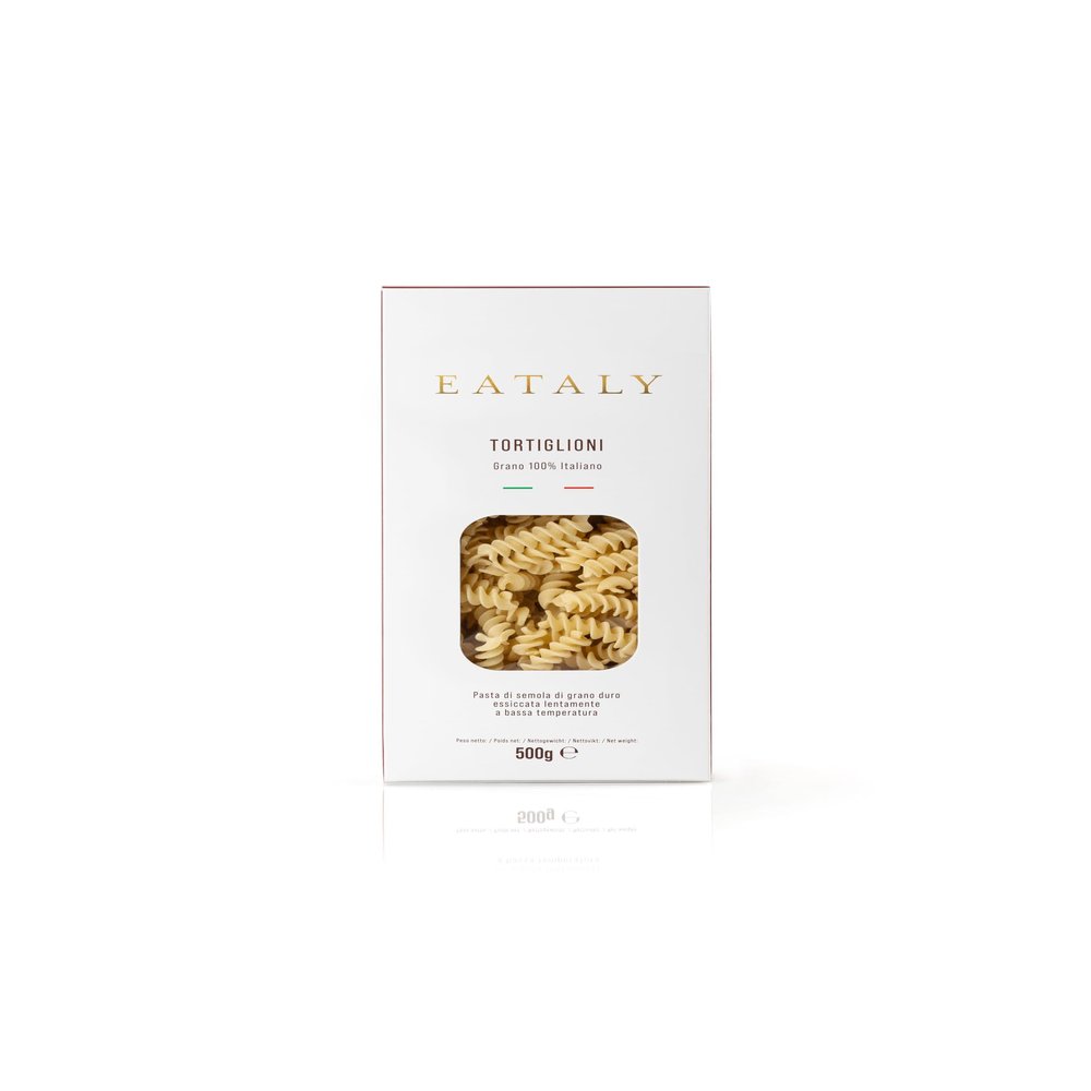 Eataly Italian Tortiglioni Pasta Noodles - 500g (17 oz.) Box -Authentic Durum Semolina Wheat - Made in Italy- Dried Pasta for Gourmet Dining, 1 Pack