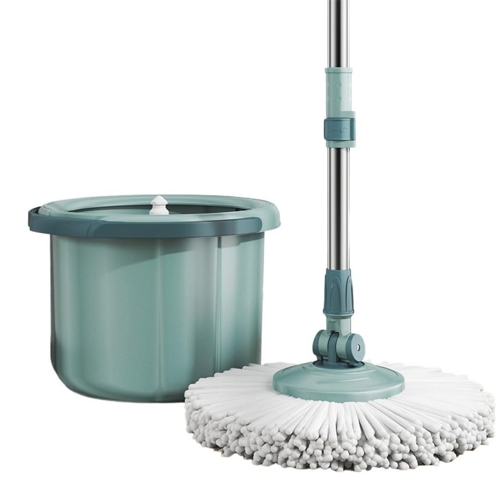 HIONJIN Single Bucket Rotating Mop Set Dry and Wet Dual-Purpose Telescopic Mop