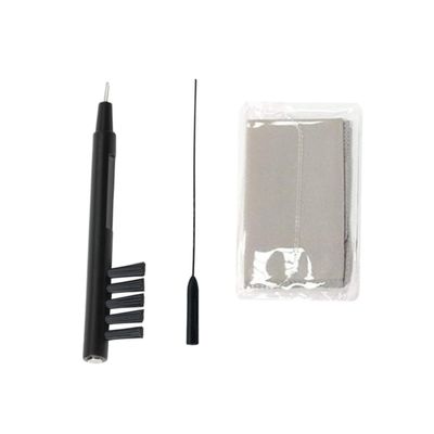 GARVALON 3pcs Hearing Aid Cleaning Kit with Brush Cloth and Rod Multi-function Accessories for Earpiece Maintenance Random Color Cleaning Cloth Included
