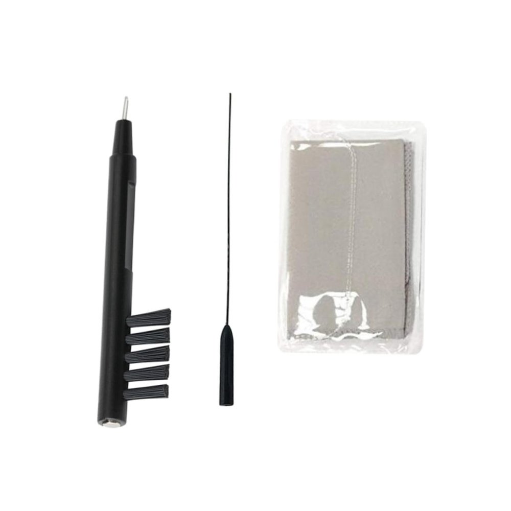 GARVALON 3pcs Hearing Aid Cleaning Kit with Brush Cloth and Rod Multi-function Accessories for Earpiece Maintenance Random Color Cleaning Cloth Included