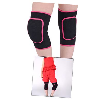 Ipetboom Children's Cotton Sponge Knee Support Brace for Dancing Running and Sports Size S Black/Rosy Soft Padding for Enhanced Comfort for Boys and Girls Active Play