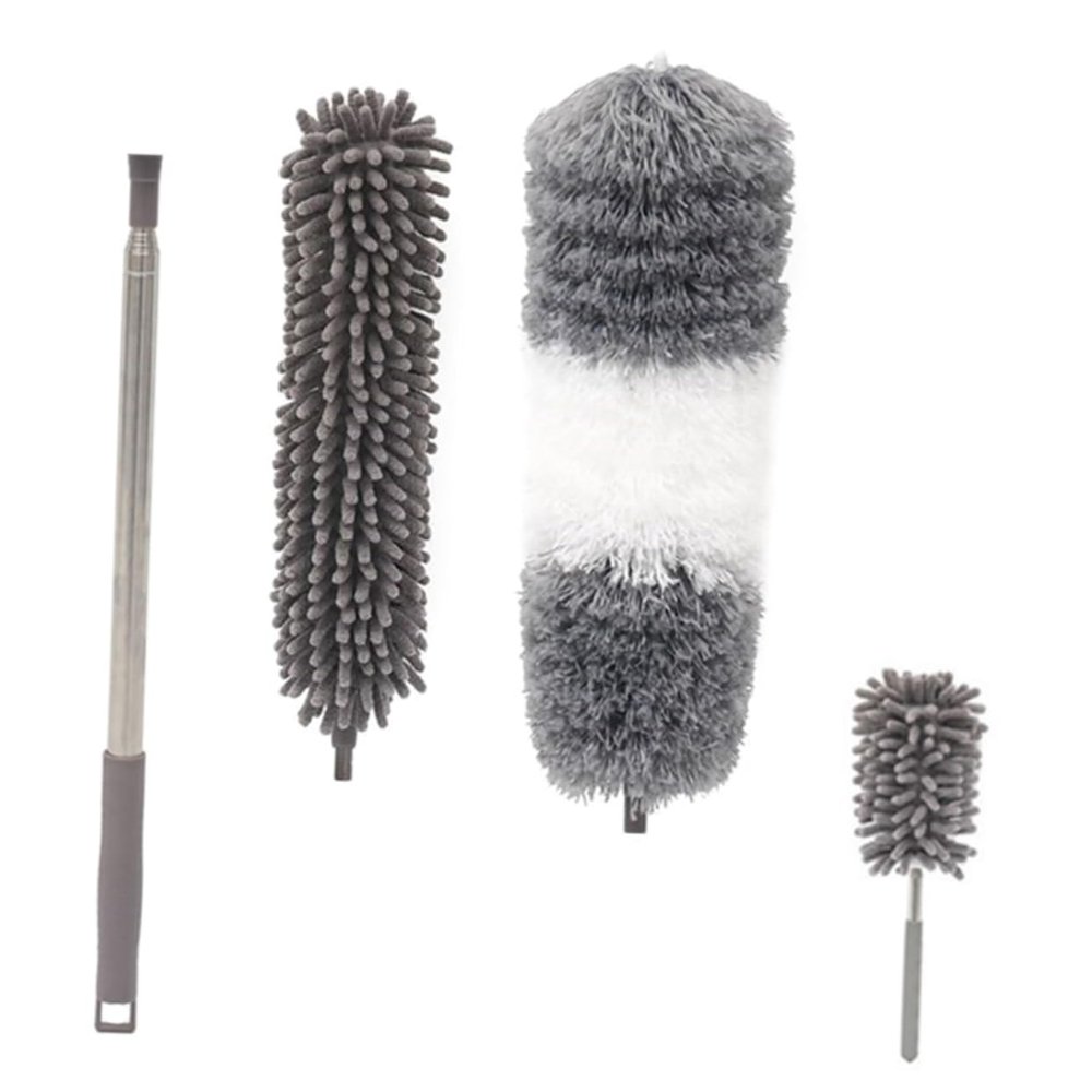 SKISUNO Adjustable Length Duster Microfiber Brush for Furniture Ceiling Air Conditioning