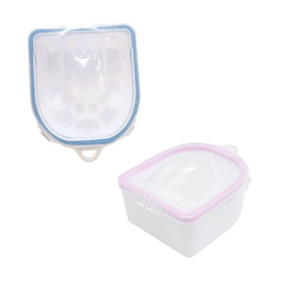 PVC Manicure Soak Bowl Double Layer with Cover, 2pcs