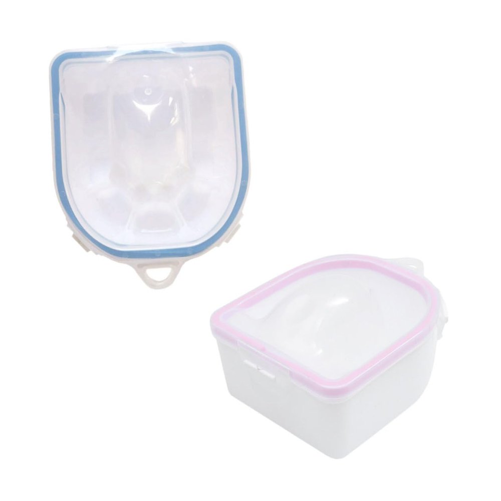 PVC Manicure Soak Bowl Double Layer with Cover, 2pcs