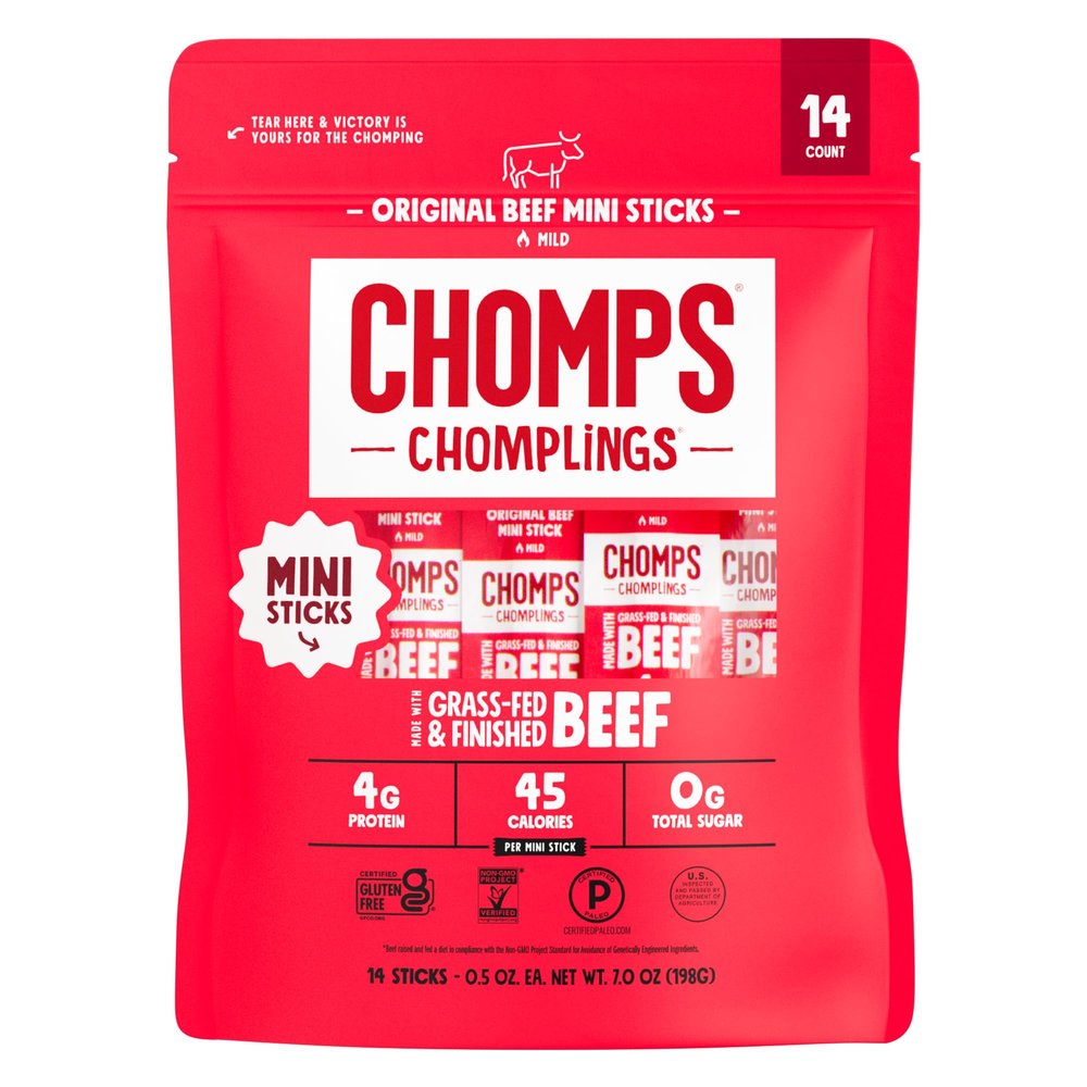 Chomps Chomplings Original Beef Mini Sticks 14 Count, 0.5 OZ