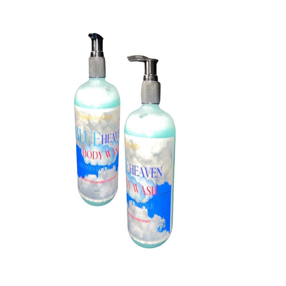 Body wash (16oz pack of 1, BLUE HEAVEN - sandalwood coco butter cashmere lemon bar scent)
