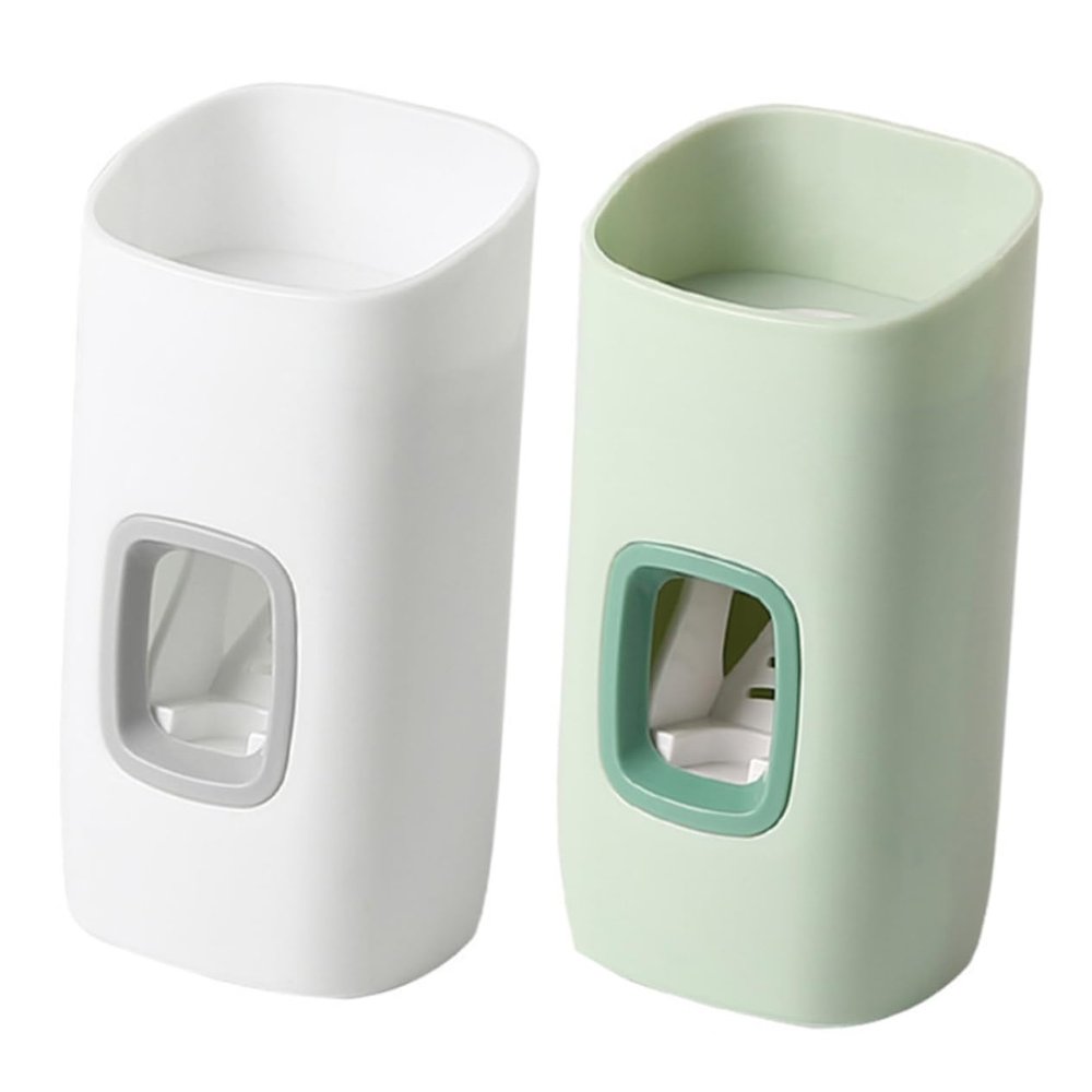 FOYTOKI 2pcs Toothpaste Dispenser Squeezer Holder Automatic Wall-Mounted Material for Boys and Girls Adults