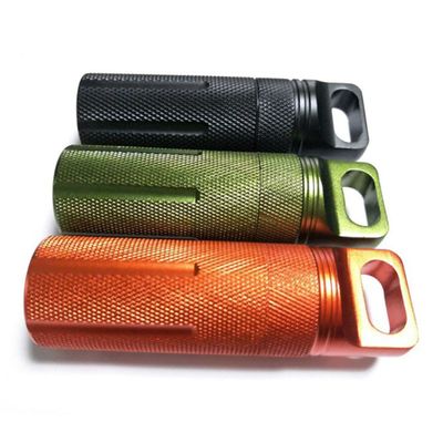 TOVINANNA 3pcs Mini Aluminum Alloy Keychain Fob Holder Single Case Tank for Medicine Keys Matches Accessory Anodized Aluminum Case Fob Holder Medicine Single Random Color