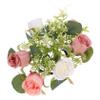 ABOOFAN Artificial Rose Candle Wreath Decorative Candle Ring for Wedding Home Party Table Decor view 1