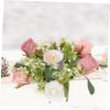 ABOOFAN Artificial Rose Candle Wreath Decorative Candle Ring for Wedding Home Party Table Decor view 3